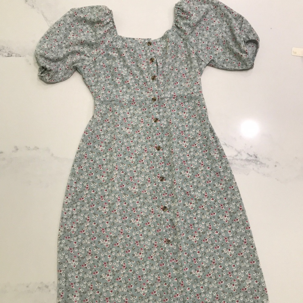 Blue floral dress
